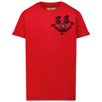 Philipp Plein BTK1141 kinder t-shirt rood Afbeelding van Philipp Plein BTK1141 kinder t-shirt rood