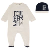 Picture of Iceberg SETICE0101N baby playsuit white