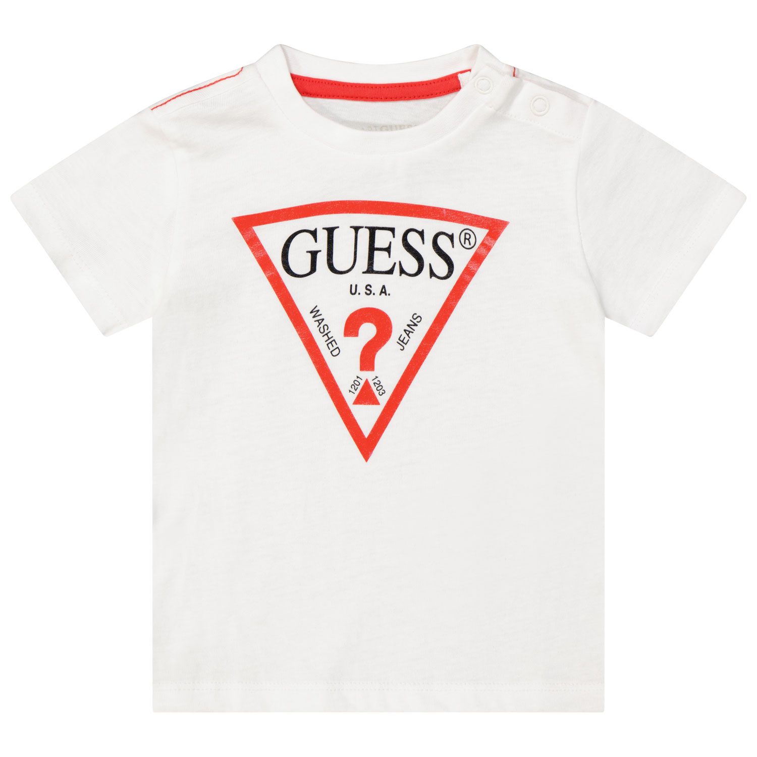 Picture of Guess N73I55 K8HM0 baby shirt white