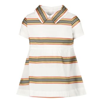 Burberry 8036587 babyjurkje wit Afbeelding van Burberry 8036587 babyjurkje wit