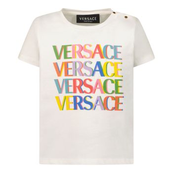 Versace 1000152 1A02726 baby t-shirt wit Afbeelding van Versace 1000152 1A02726 baby t-shirt wit