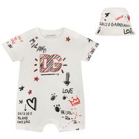 Picture of Dolce & Gabbana L1JO4E G7B8W baby playsuit white