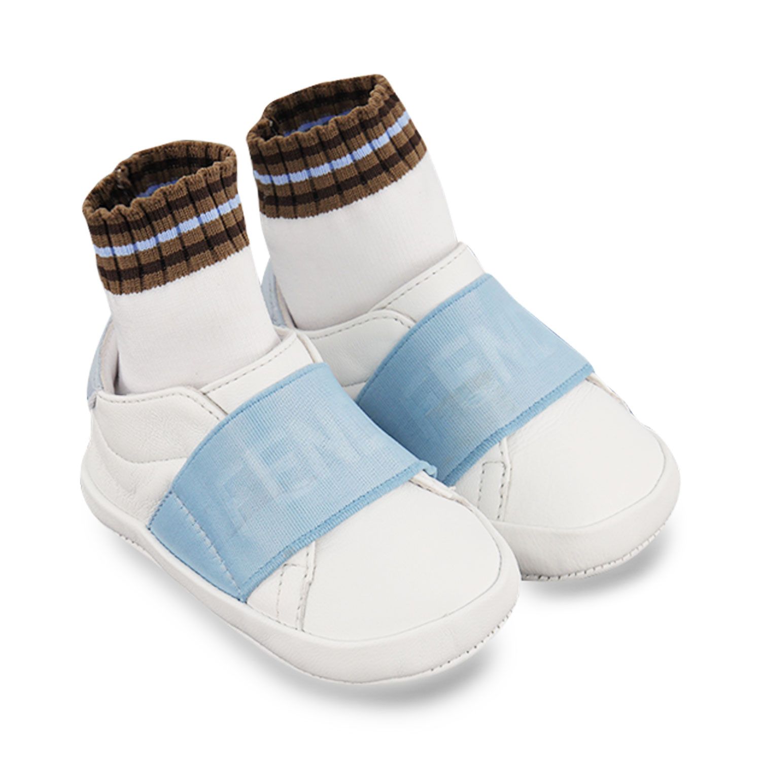 Afbeelding van Fendi BUR088 AGCD babyschoenen licht blauw/wit