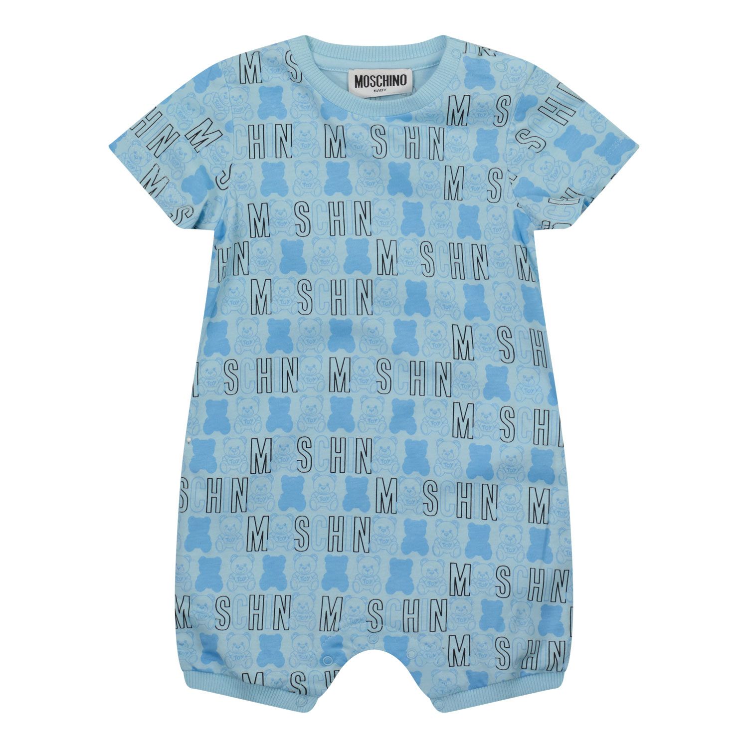 Picture of Moschino MUT02M baby playsuit light blue