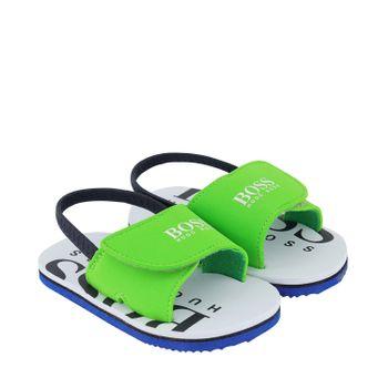 Boss J09123 kinderslippers groen Afbeelding van Boss J09123 kinderslippers groen