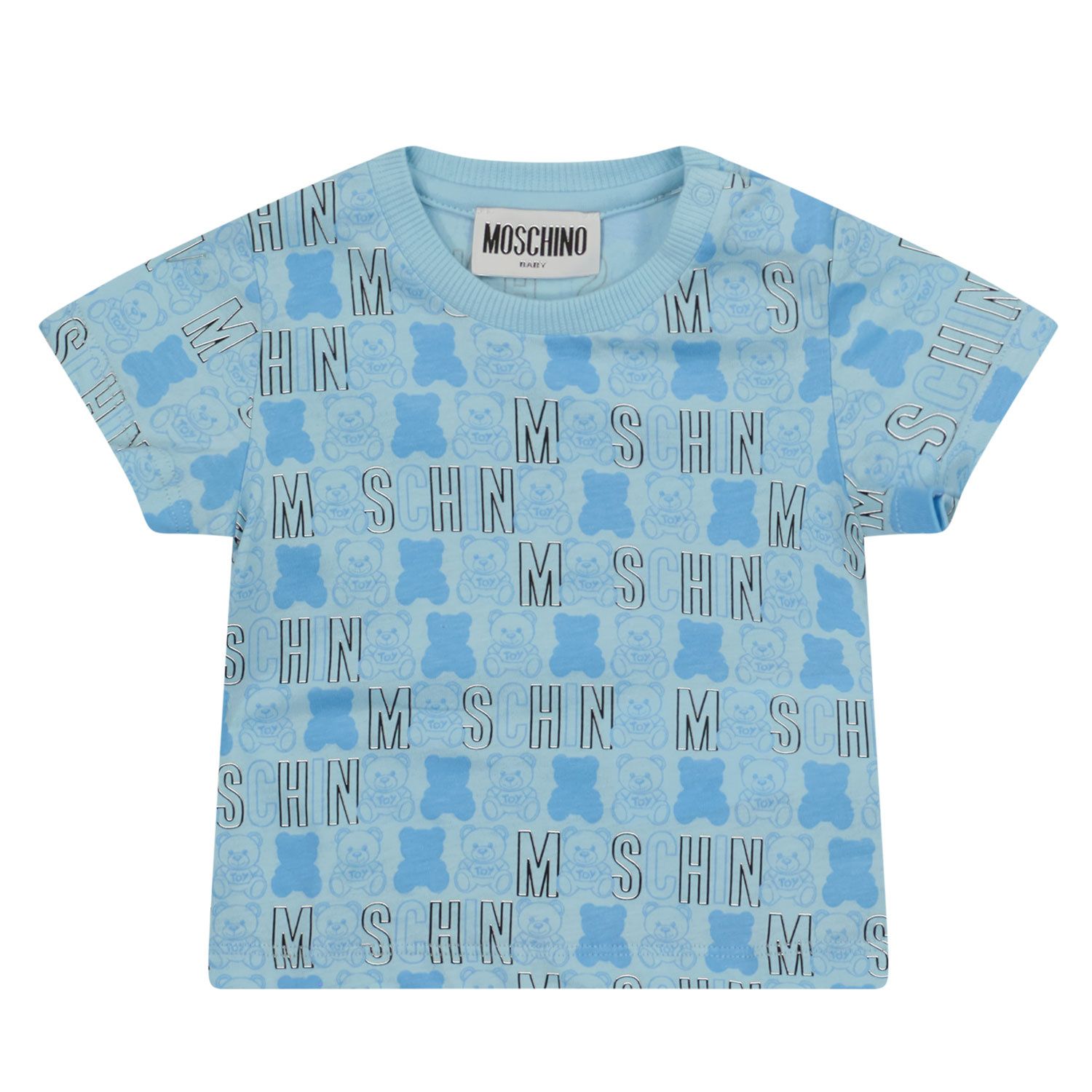 Afbeelding van Moschino MNM02R baby t-shirt licht blauw