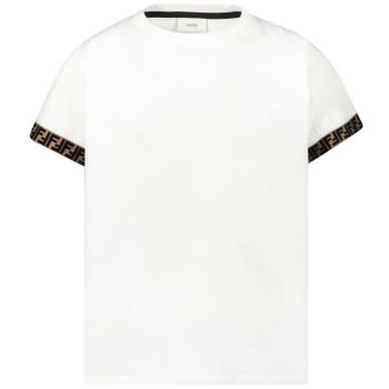 Fendi JMI323 kinder t-shirt wit Afbeelding van Fendi JMI323 kinder t-shirt wit