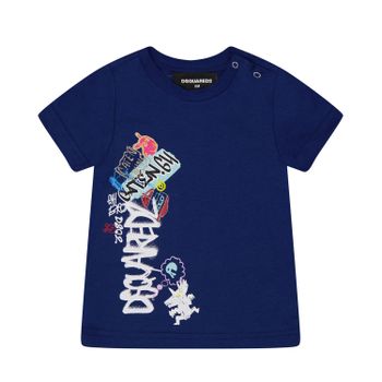 Dsquared2 DQ1296 baby t-shirt donker blauw Afbeelding van Dsquared2 DQ1296 baby t-shirt donker blauw