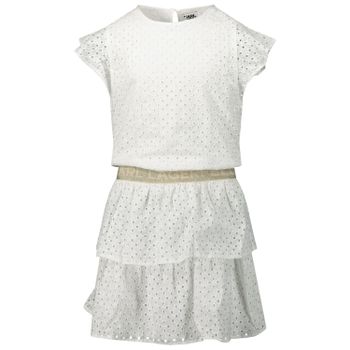 Karl Lagerfeld Z12147 kinderjurk wit Afbeelding van Karl Lagerfeld Z12147 kinderjurk wit