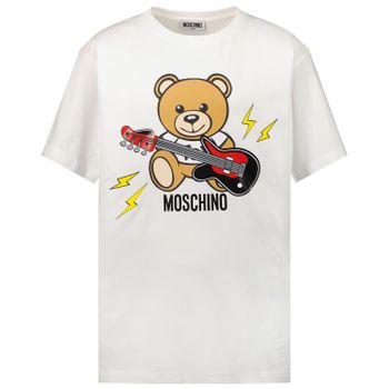 Moschino HZM02X kinder t-shirt wit Afbeelding van Moschino HZM02X kinder t-shirt wit