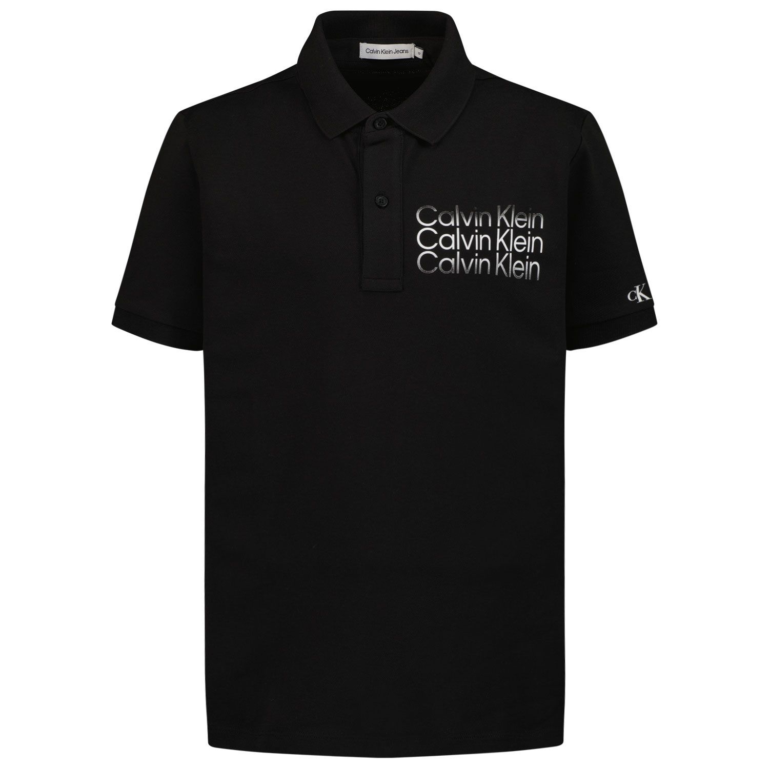 Picture of Calvin Klein IB0IB01226 kids polo shirt black