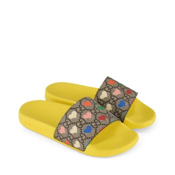 Gucci 501069 HYT00 kinderslippers beige/geel Afbeelding van Gucci 501069 HYT00 kinderslippers beige/geel