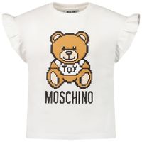 Picture of Moschino HDM048 kids t-shirt white