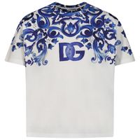Picture of Dolce & Gabbana L5JTJK G7E9Q kids t-shirt blue