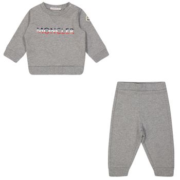 Moncler 9518M0000580996 baby joggingpak grijs Afbeelding van Moncler 9518M0000580996 baby joggingpak grijs