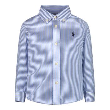 Ralph Lauren 320819240 baby blouse blauw/wit Afbeelding van Ralph Lauren 320819240 baby blouse blauw/wit
