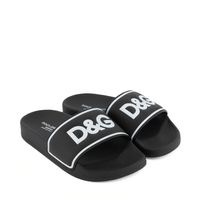 Picture of Dolce & Gabbana DD0318 A6E33 kids flipflops black