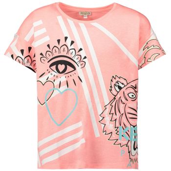 Kenzo 10038 kinder t-shirt fluor roze Afbeelding van Kenzo 10038 kinder t-shirt fluor roze