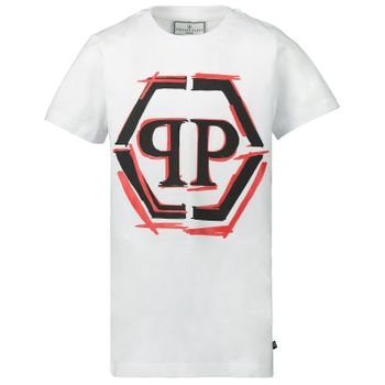 Philipp Plein BTK0904 kinder t-shirt wit Afbeelding van Philipp Plein BTK0904 kinder t-shirt wit