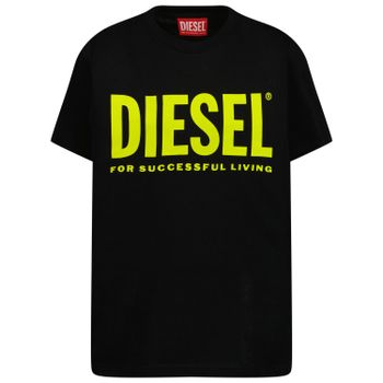 Diesel 00J4P6 00YI9 kinder t-shirt zwart Afbeelding van Diesel 00J4P6 00YI9 kinder t-shirt zwart