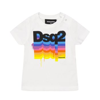 Dsquared2 DQ1295 baby t-shirt wit Afbeelding van Dsquared2 DQ1295 baby t-shirt wit