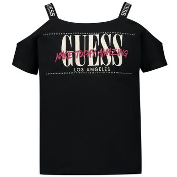 Guess J01I04 kinder t-shirt zwart Afbeelding van Guess J01I04 kinder t-shirt zwart