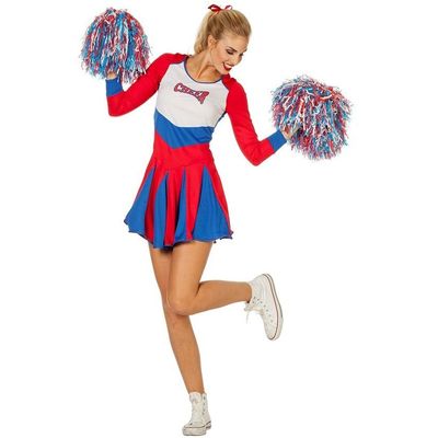 Cheerleader kostuum rood-wit-blauw - Luxe