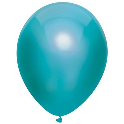 Foto van Ballonnen metallic groenblauw (30m) 10st