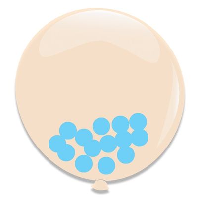 Ballonnen blauw Confetti (60cm) 3st