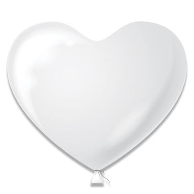 Foto van Ballonnen hartjes wit (38 cm) 4st
