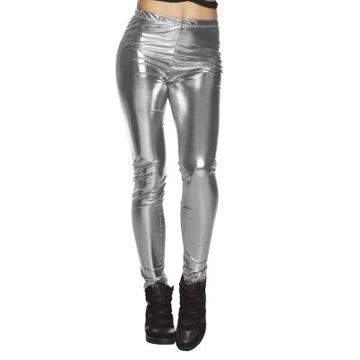 Metallic legging zilver
