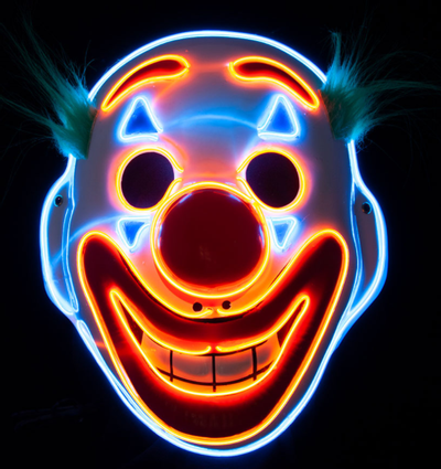 Masker Clown met licht happy face