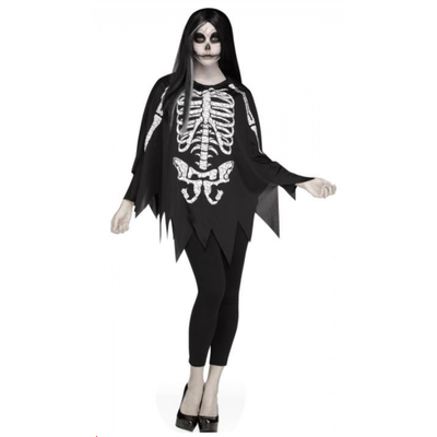 Halloween poncho skelet