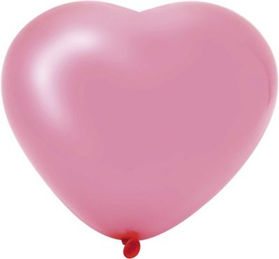 Hartjes ballonnen roze (25cm) 6st