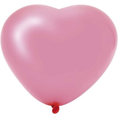 Foto van Hartjes ballonnen roze (25cm) 6st