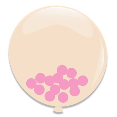 Ballonnen roze Confetti (60cm) 3st