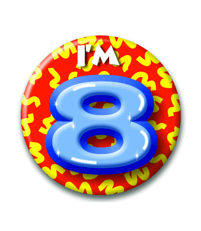 Button 8 jaar