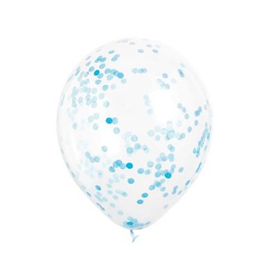 Confetti ballonnen blauw 6 st (30 cm)