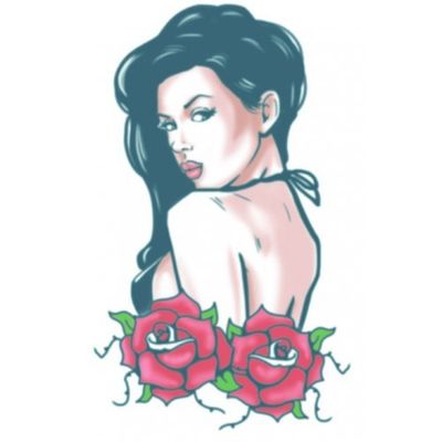 Neptattoo vrouw rozen