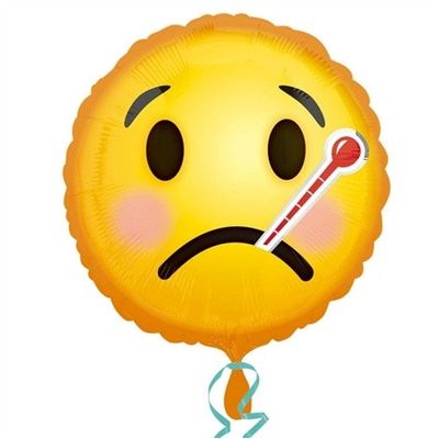 Folieballon emoticon ziek