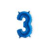 Afbeelding van Folieballon cijfer 3 blauw klein (35cm)
