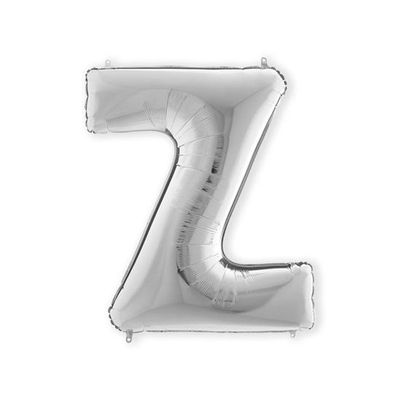 Folieballon letter Z zilver XL (100cm)