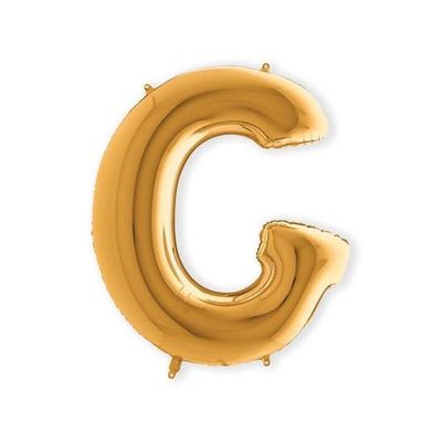 Folieballon letter G goud XL (100cm)