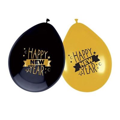 Happy new year ballonnen 6 st