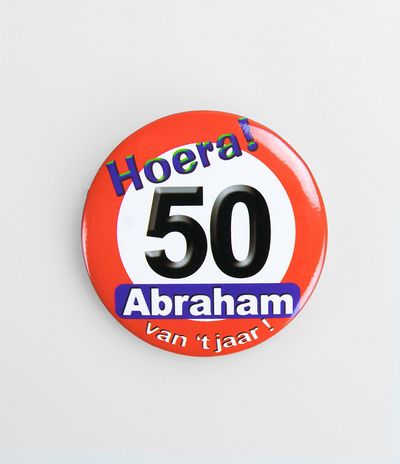 Button Verkeersbord 50 jaar Abraham van hett jaar!