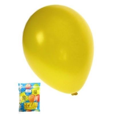 Kwaliteitsballon metallic geel per 50 (Ø 14 inch / 36 cm)