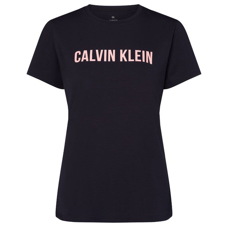 Calvin Klein performance dames t-shirt logo zwart/roze