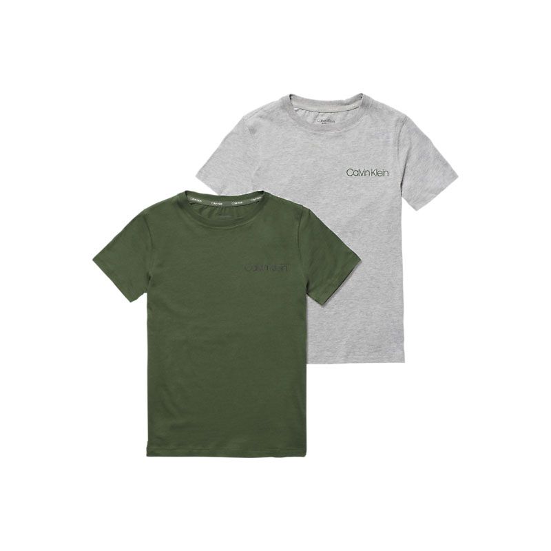 Calvin Klein 2-pack jongens t-shirts - groen/grijs