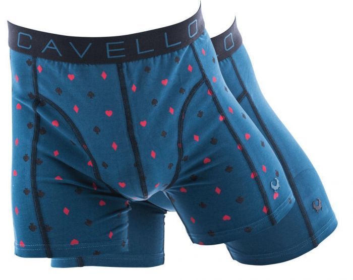 Cavello 2-pack boxershort blauw met hartjes