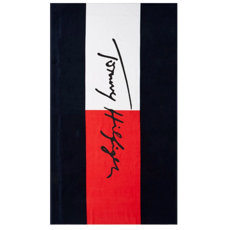 Tommy Hilfiger strandlaken logo flag - navy